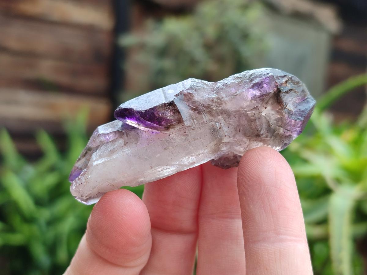 Natural Window Amethyst Crystals x 12 From Chiredzi, Zimbabwe