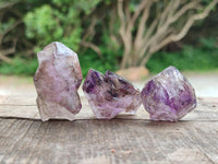 Natural Window Amethyst Crystals x 12 From Chiredzi, Zimbabwe