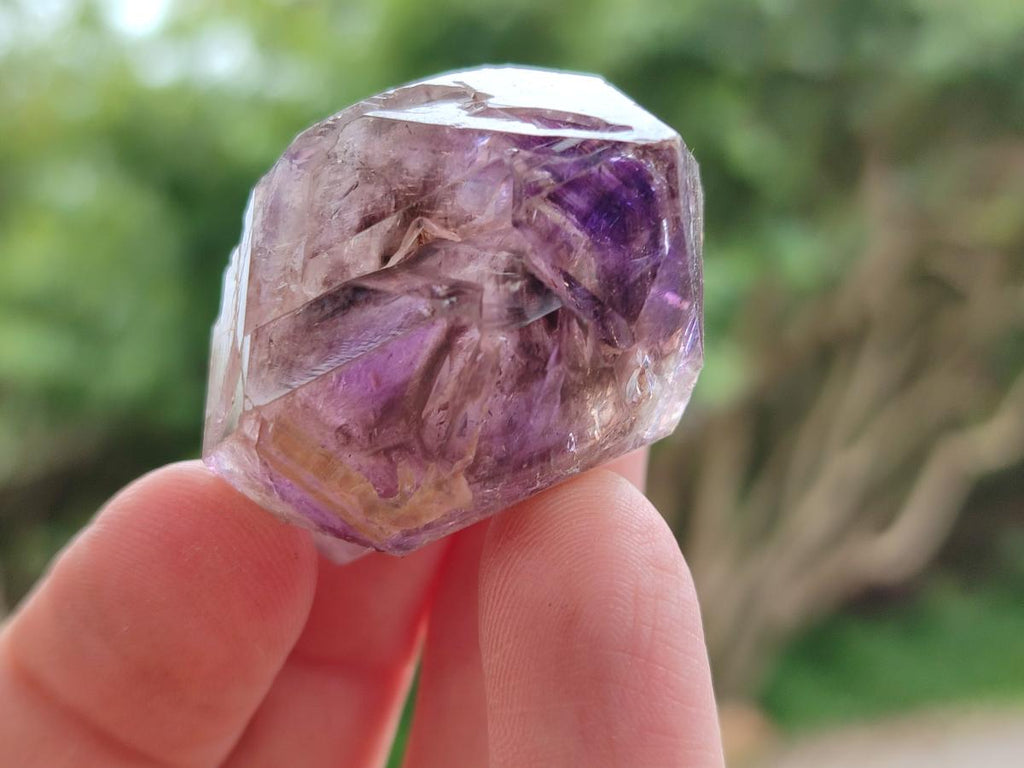 Natural Window Amethyst Crystals x 12 From Chiredzi, Zimbabwe