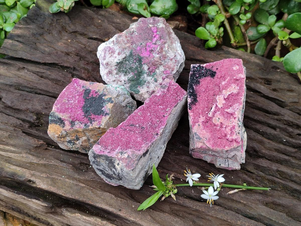 Natural Salrose Cobaltion Dolomite Specimens x 4 From Kakanda, Congo