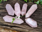 Polished Double Terminated Rose Quartz Crystals x 6 From Madagascar