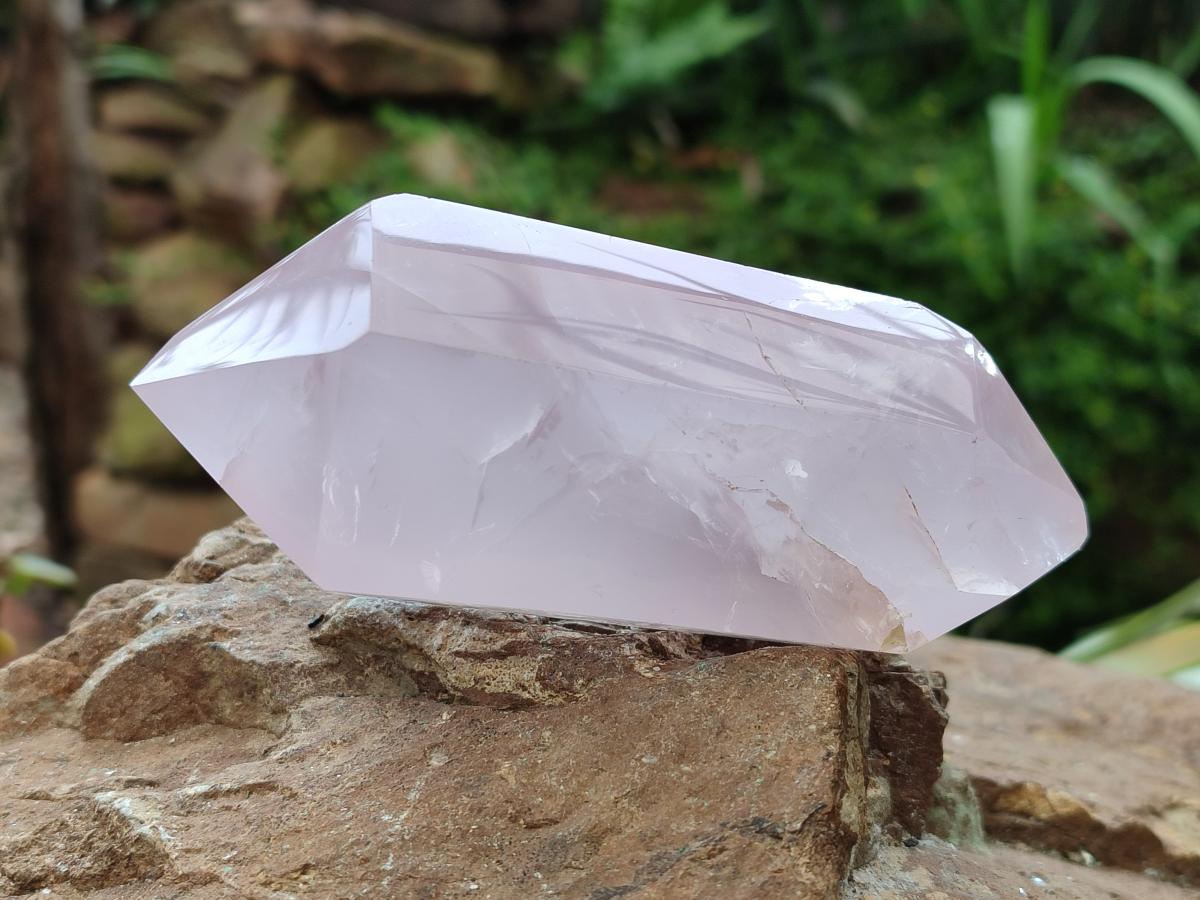 Polished Double Terminated Rose Quartz Crystals x 6 From Madagascar