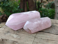 Polished Double Terminated Rose Quartz Crystals x 6 From Madagascar