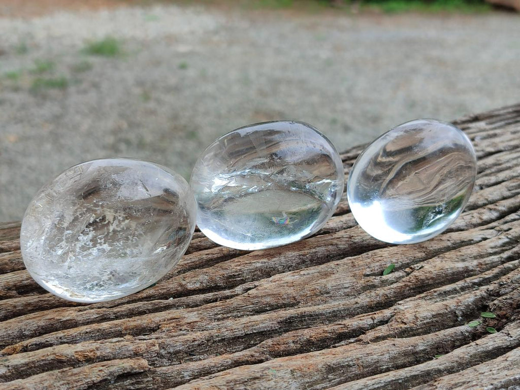 Polished Clear Quartz Crystal Galets x 18 From Madagascar