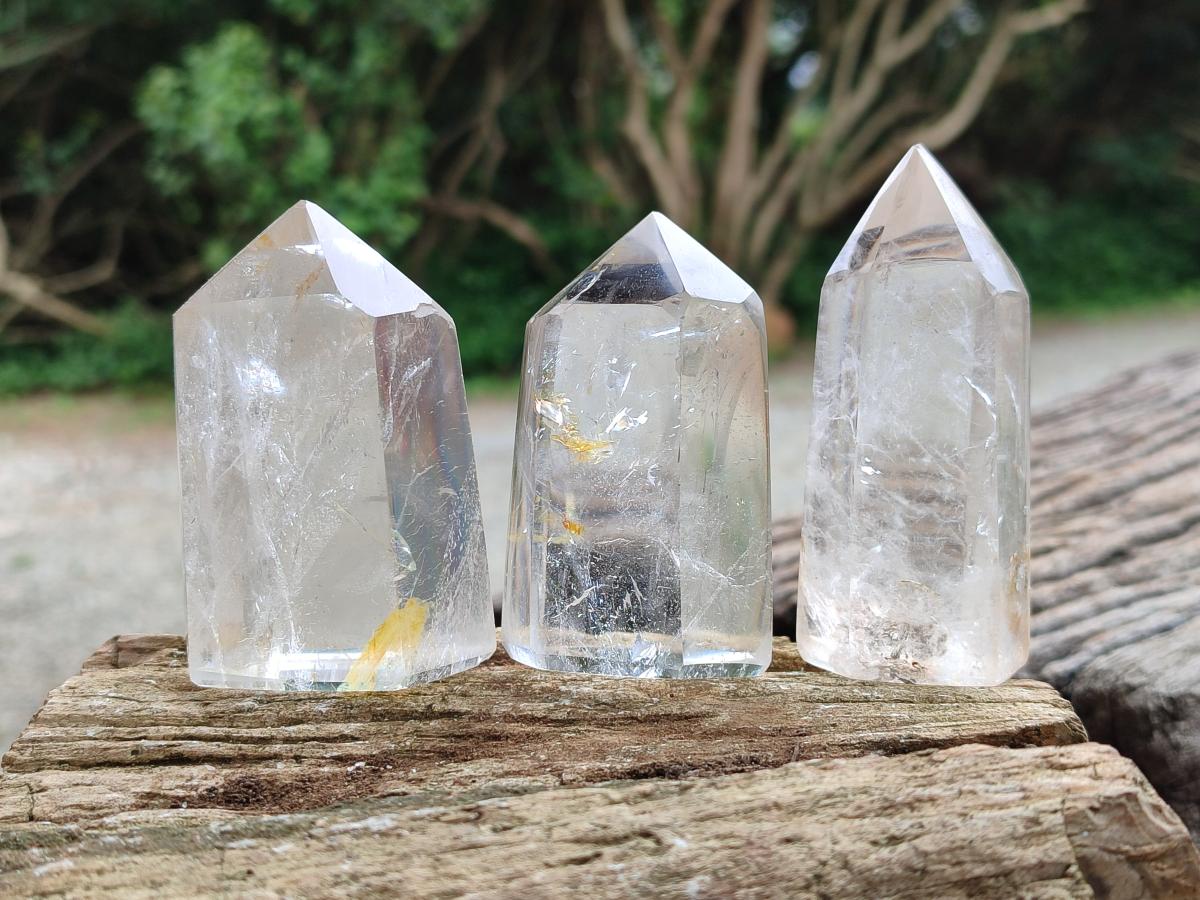 Polished Clear Quartz Crystals x 6 From Madagascar