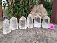Polished Clear Quartz Crystals x 6 From Madagascar