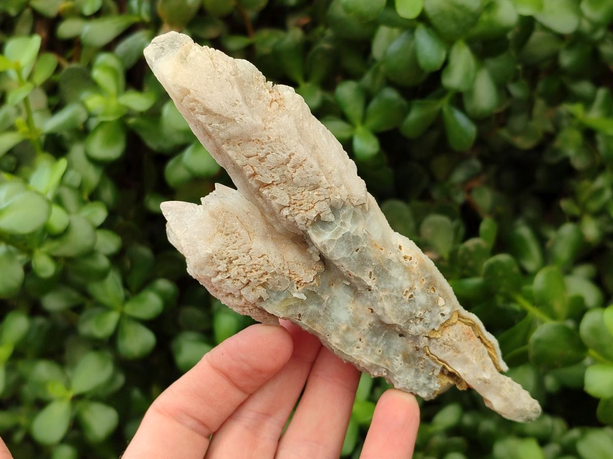 Natural Drusy Quartz Coated Spearhead Calcite Specimens x 4 From Albert's Mountain, Lesotho