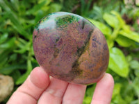 Polished Large Verdite Palm Stones x 6 From Zimbabwe