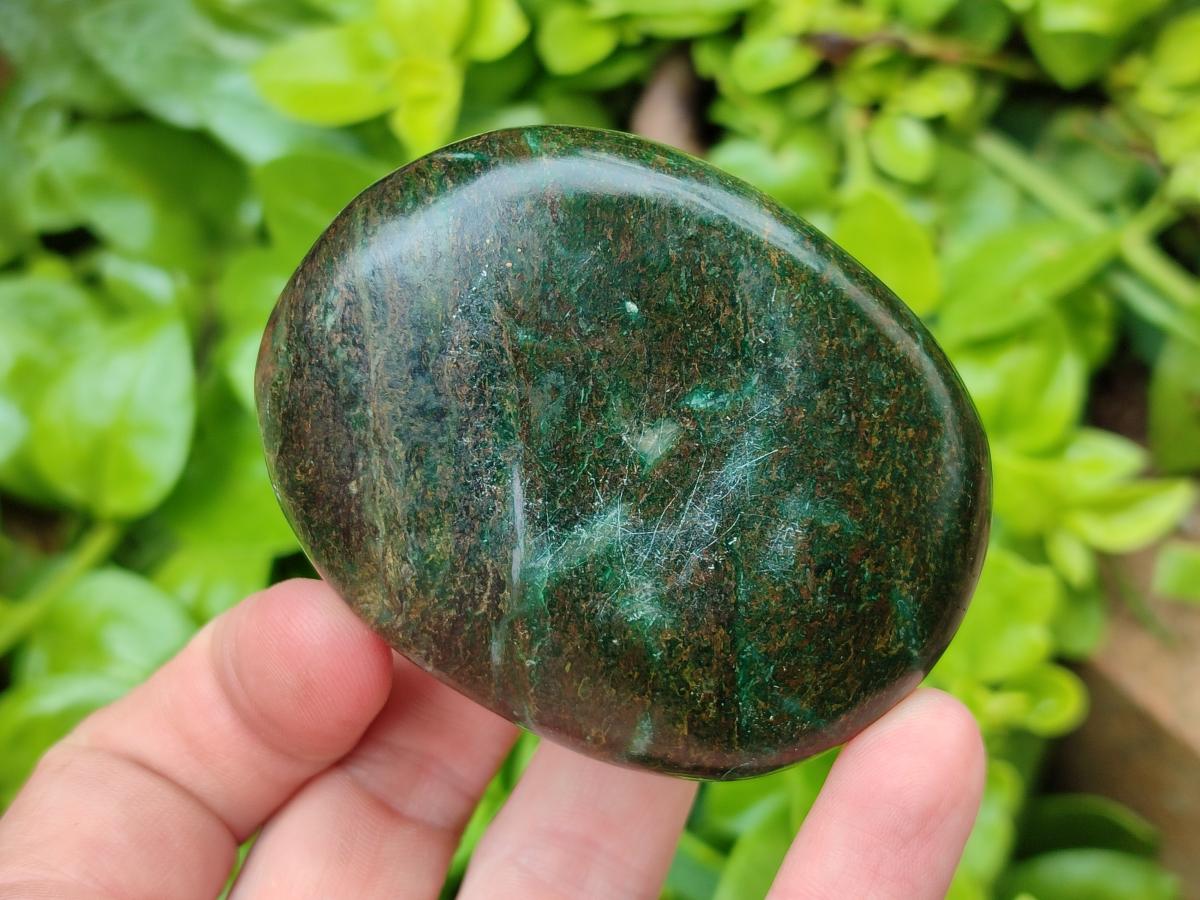 Polished Large Verdite Palm Stones x 6 From Zimbabwe