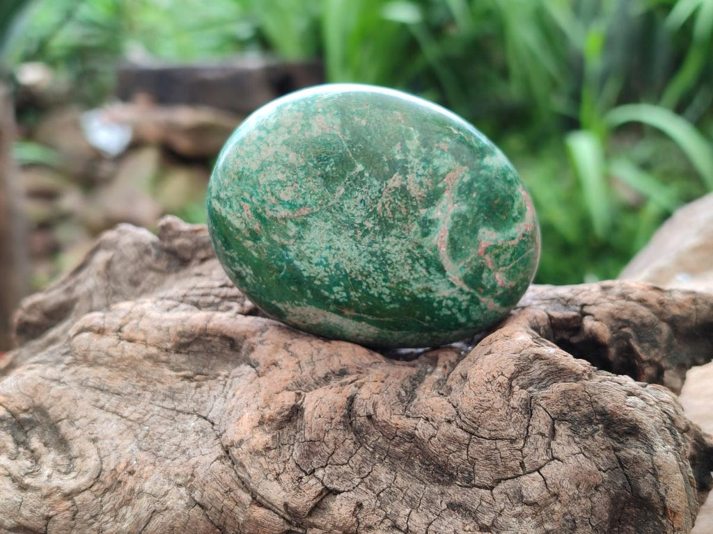 Polished Large Verdite Palm Stones x 6 From Zimbabwe