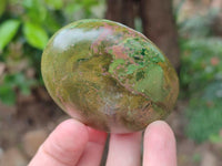 Polished Large Verdite Palm Stones x 6 From Zimbabwe