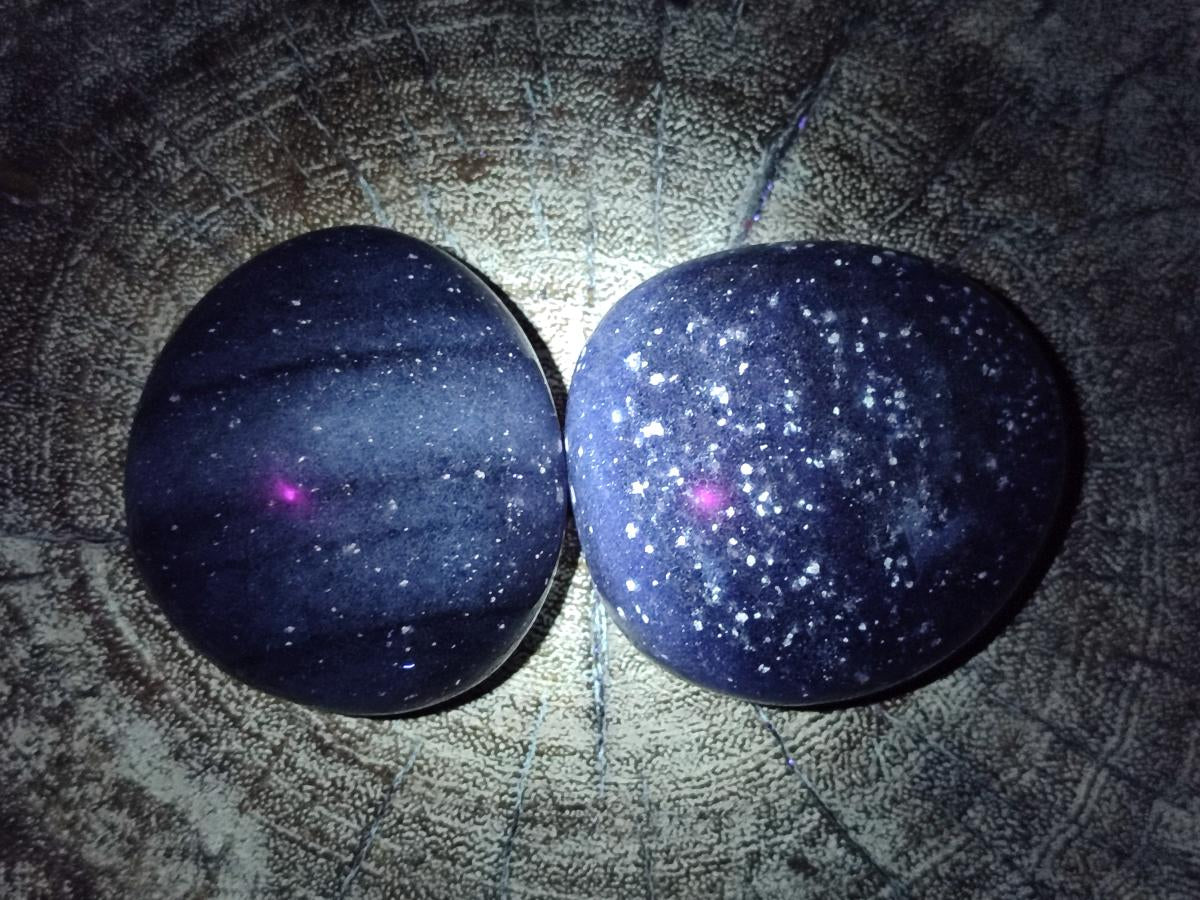 Polished Lazulite Galets x 12 From Madagascar