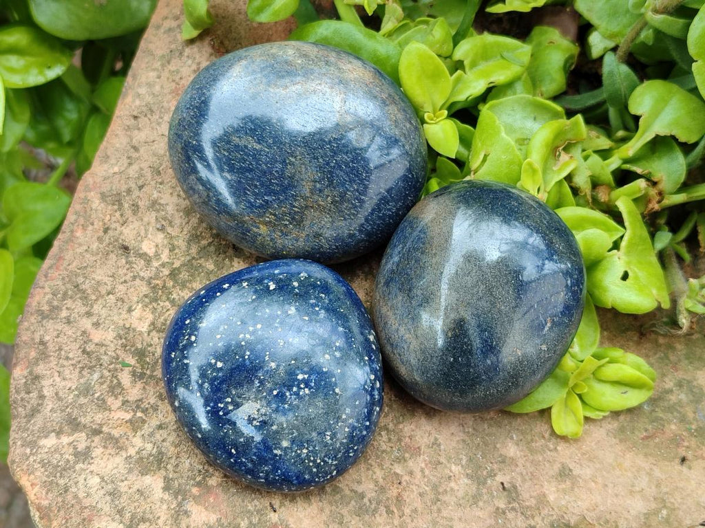 Polished Lazulite Galets x 12 From Madagascar