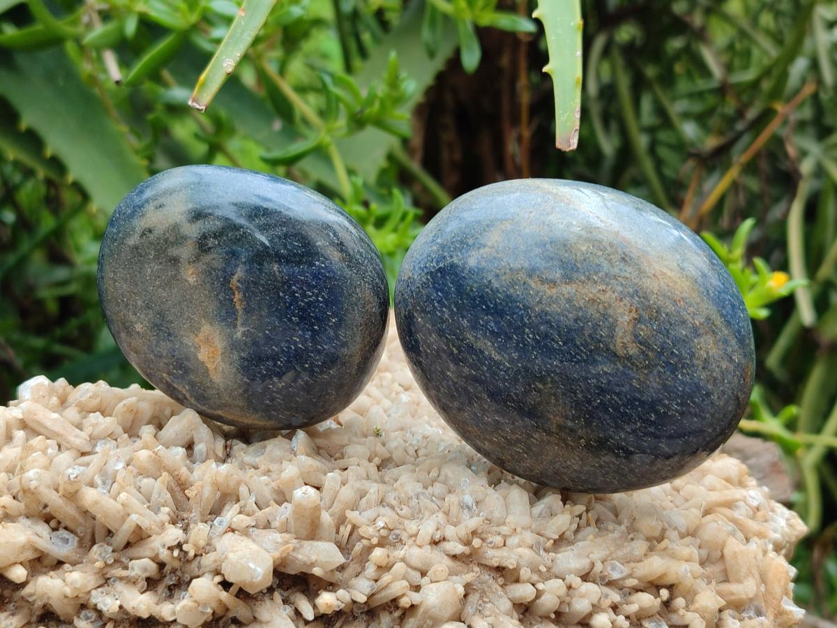 Polished Lazulite Galets x 12 From Madagascar