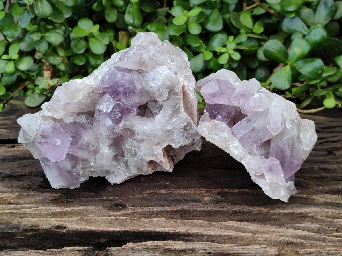 Natural Jacaranda Amethyst Crystal Clusters x 2 From Mumbwa, Zambia