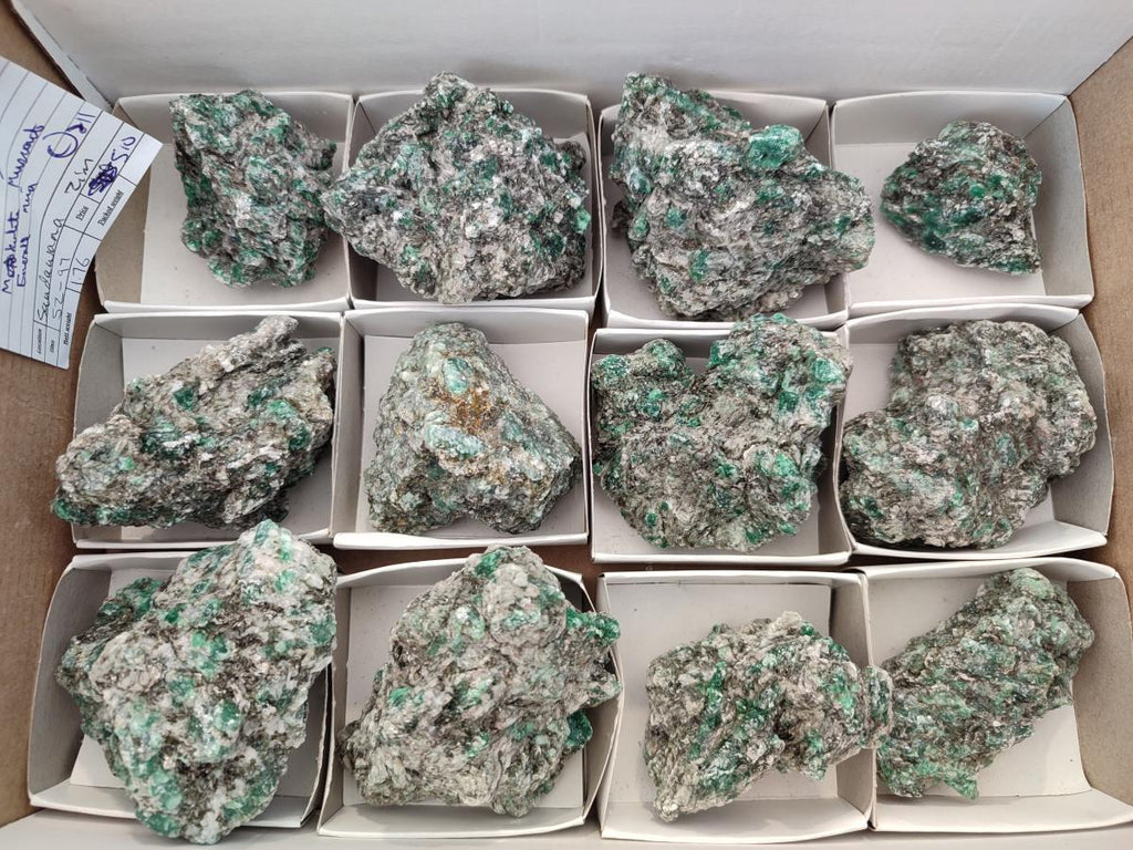 Natural Emerald Mica 'Mutokolite' Cobbed Specimens x 12 From Mutoko, Zimbabwe