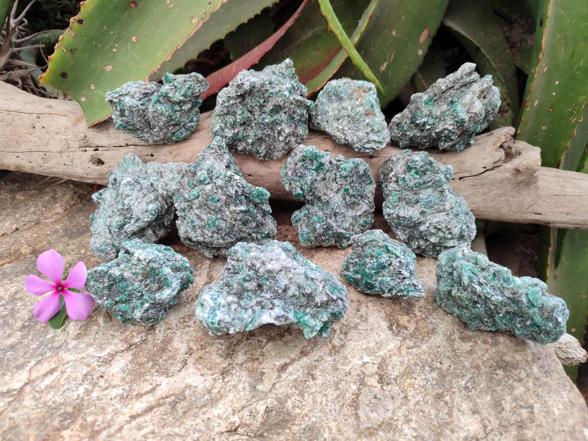 Natural Emerald Mica 'Mutokolite' Cobbed Specimens x 12 From Mutoko, Zimbabwe
