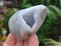 Polished Blue Lace Agate Standing Free Forms x 6 From Nsanje, Malawi