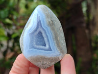 Polished Blue Lace Agate Standing Free Forms x 6 From Nsanje, Malawi