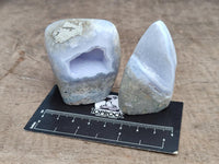 Polished Blue Lace Agate Standing Free Forms x 6 From Nsanje, Malawi