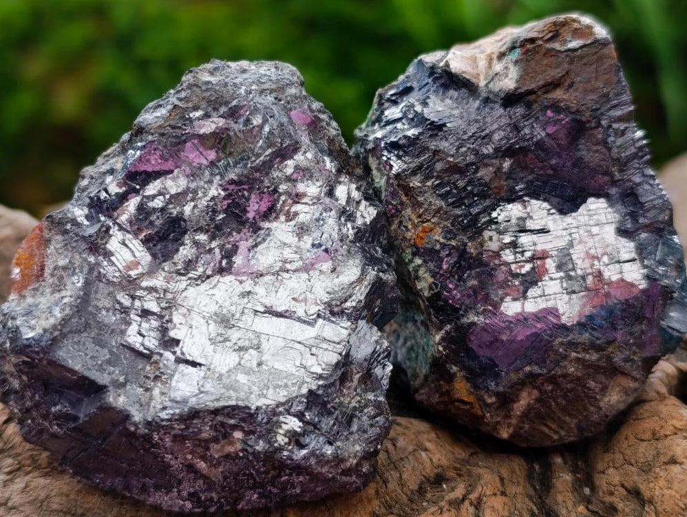 Natural Bright Silver Lead Galena Cobbed Specimens x 9 From Kaokoveld, Namibia