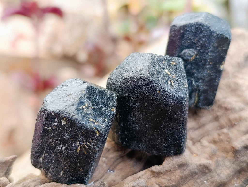 Natural Black Tourmaline Specimens x 35 From Zimbabwe
