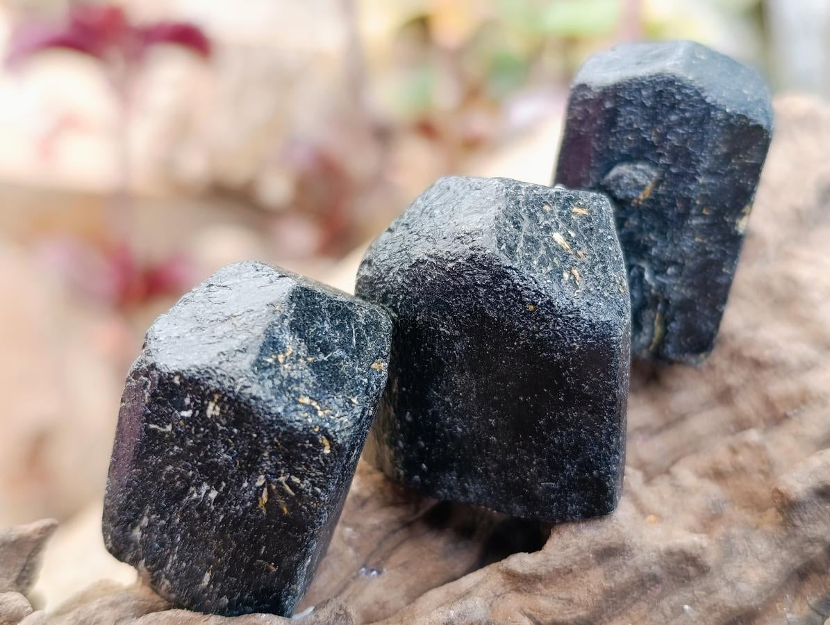 Natural Black Tourmaline Specimens x 35 From Zimbabwe