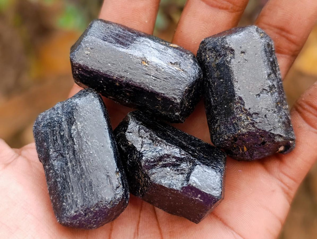 Natural Black Tourmaline Specimens x 35 From Zimbabwe