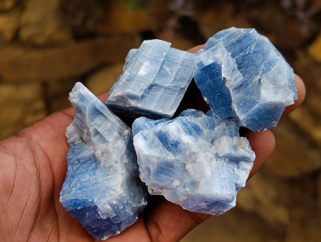 Natural Sky Blue Calcite Specimens x 35 From Namibia