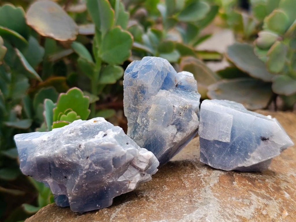 Natural Sky Blue Calcite Specimens x 35 From Namibia