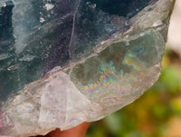 Polished On One Side Watermelon Fluorite Slice x 1 From Uis, Namibia