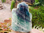 Polished On One Side Watermelon Fluorite Slice x 1 From Uis, Namibia
