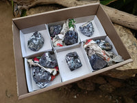 Natural Bright Silver Lead Galena Cobbed Specimens x 9 From Kaokoveld, Namibia