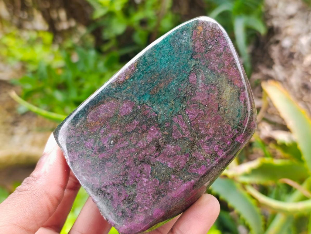 Polished Verdite Standing Free Forms x 3 From Zimbabwe