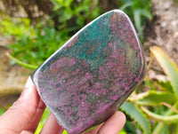 Polished Verdite Standing Free Forms x 3 From Zimbabwe