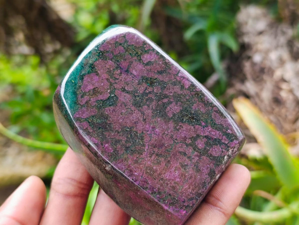 Polished Verdite Standing Free Forms x 3 From Zimbabwe