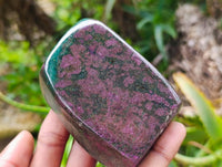 Polished Verdite Standing Free Forms x 3 From Zimbabwe