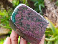 Polished Verdite Standing Free Forms x 3 From Zimbabwe