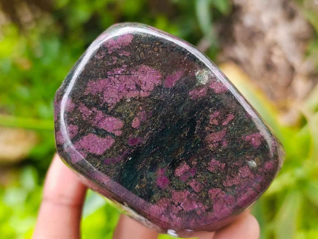 Polished Verdite Standing Free Forms x 3 From Zimbabwe