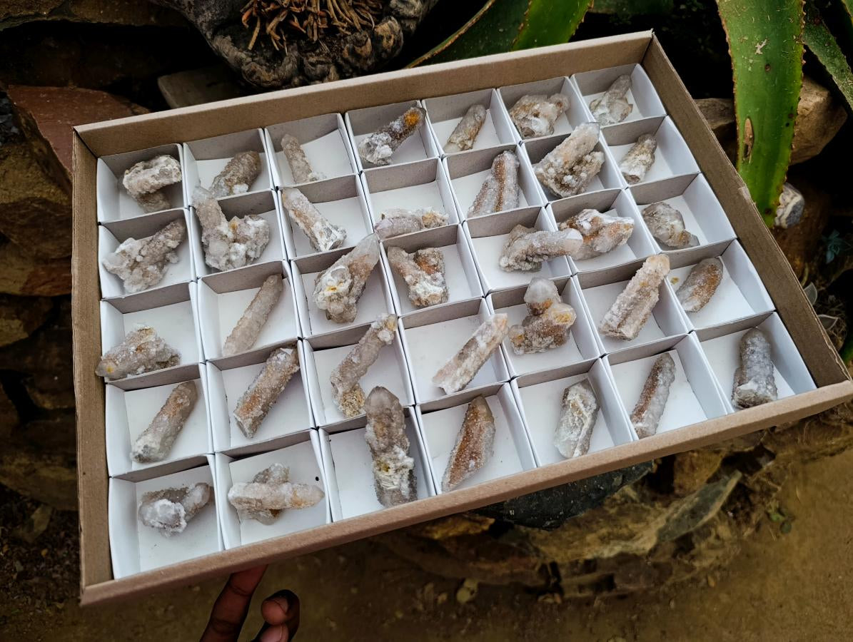 Natural Limonite Fairy Spirit Quartz Crystals x 35 From Boekenhouthoek, South Africa