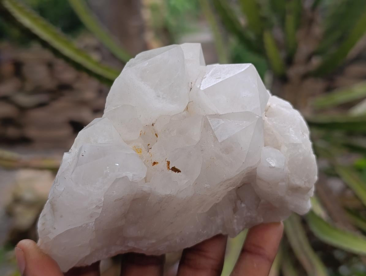 Natural Etched Terminated Candle Quartz Clusters x 3 From Antsirabe, Madagascar