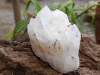 Natural Etched Terminated Candle Quartz Clusters x 3 From Antsirabe, Madagascar