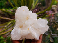 Natural Etched Terminated Candle Quartz Clusters x 3 From Antsirabe, Madagascar