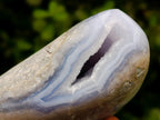 Polished Blue Lace Agate Standing Free Forms x 2 From Nsanje, Malawi