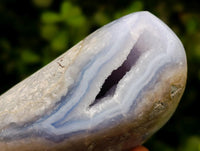 Polished Blue Lace Agate Standing Free Forms x 2 From Nsanje, Malawi