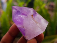Polished Window Amethyst Crystals x 12 From Akansobe, Madagascar