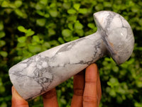 Polished Lightning Strike Howlite Mushrooms x 3 From Kadoma Zimbabwe