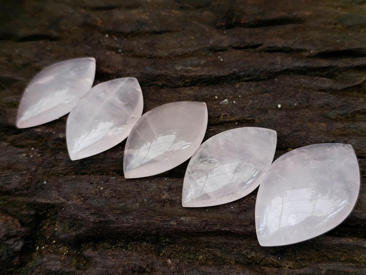 Polished Gemmy Rose Quartz Oval Free Forms x 35 From Madagascar