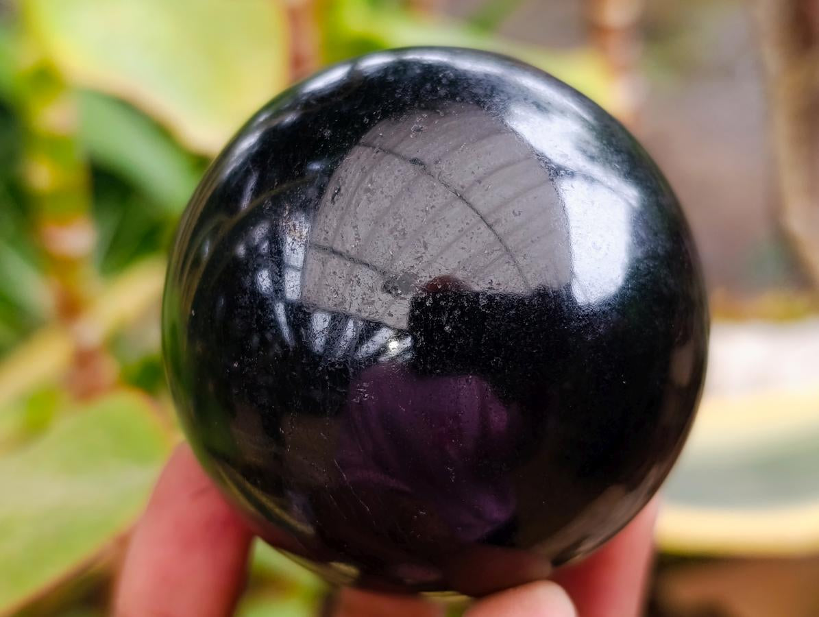 Polished Black Tourmaline Spheres x 3 From Madagascar