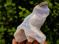 Natural Etched Blue Chalcedony Geodes x 6 From Nsanje, Malawi
